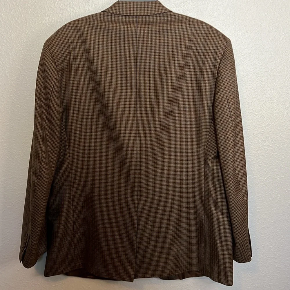 Brooks Brothers 346 Madison Fit Brown Plaid Size 46L